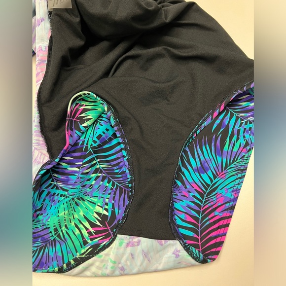 Tropical Print One-Piece Rashguard Swimsuit - Picture 10 of 10